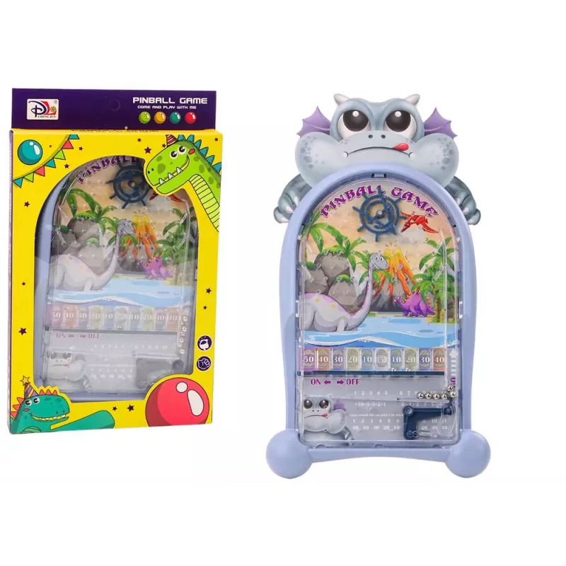 LEAN TOYS Jogo de Pinball Arcada Dinossauros Dragão Azul Suporte