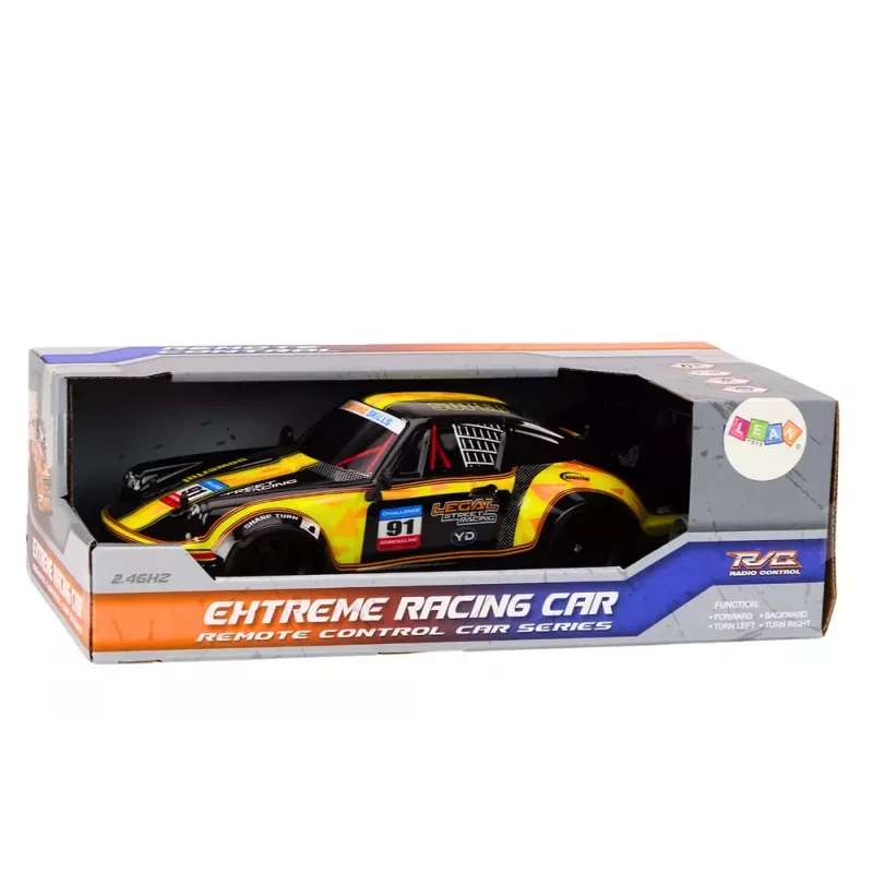 LEAN TOYS Carro telecomandado RC 1:16 Pneus de borracha Drift Amarelo