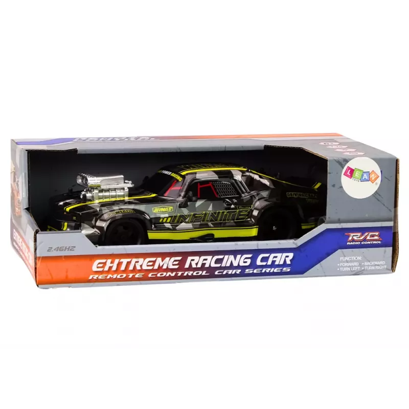 LEAN TOYS Carro telecomandado RC 1:16 Pneus de borracha Drift Preto