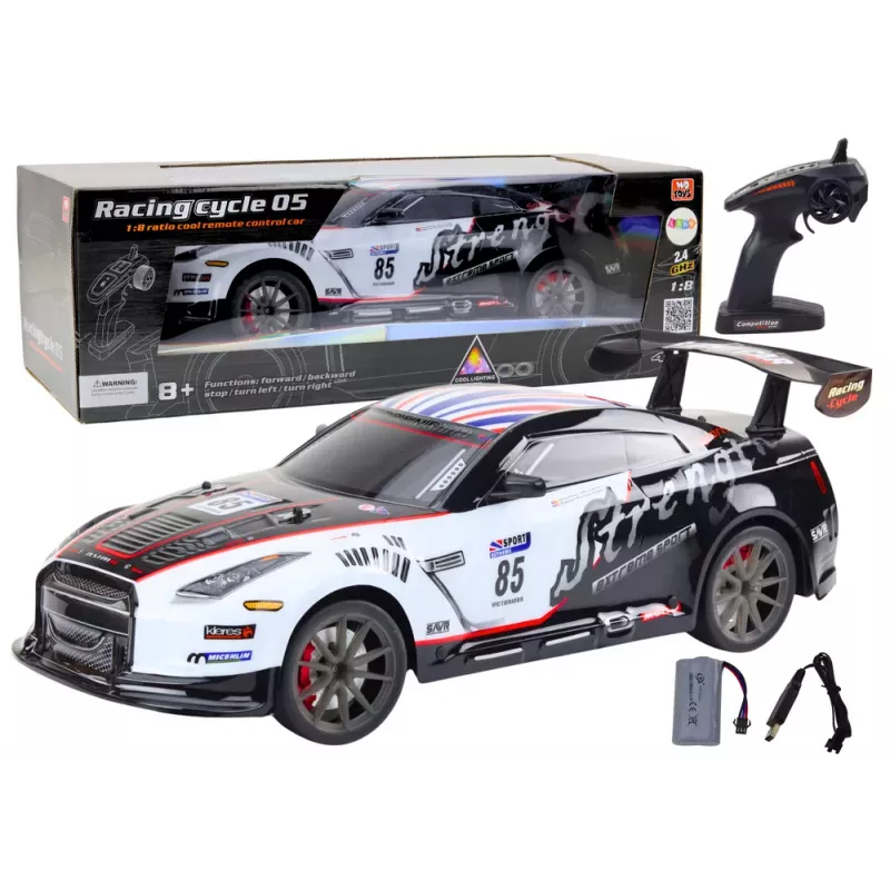 LEAN TOYS Grande carro desportivo RC telecomandado 1:8 Luzes Sons