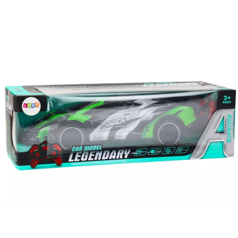 LEAN TOYS Carro desportivo telecomandado RC 1:10 25 km/h Luzes Verde