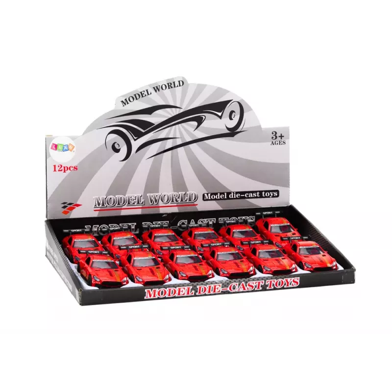LEAN TOYS Carro desportivo 1:32 Modelo Diecast Porsche 911 Carrera S Vermelho Figura de ação Pull-Back com spoiler