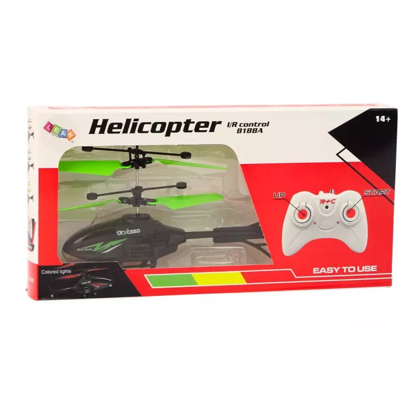 LEAN TOYS helicóptero RC telecomandado com giroscópio verde