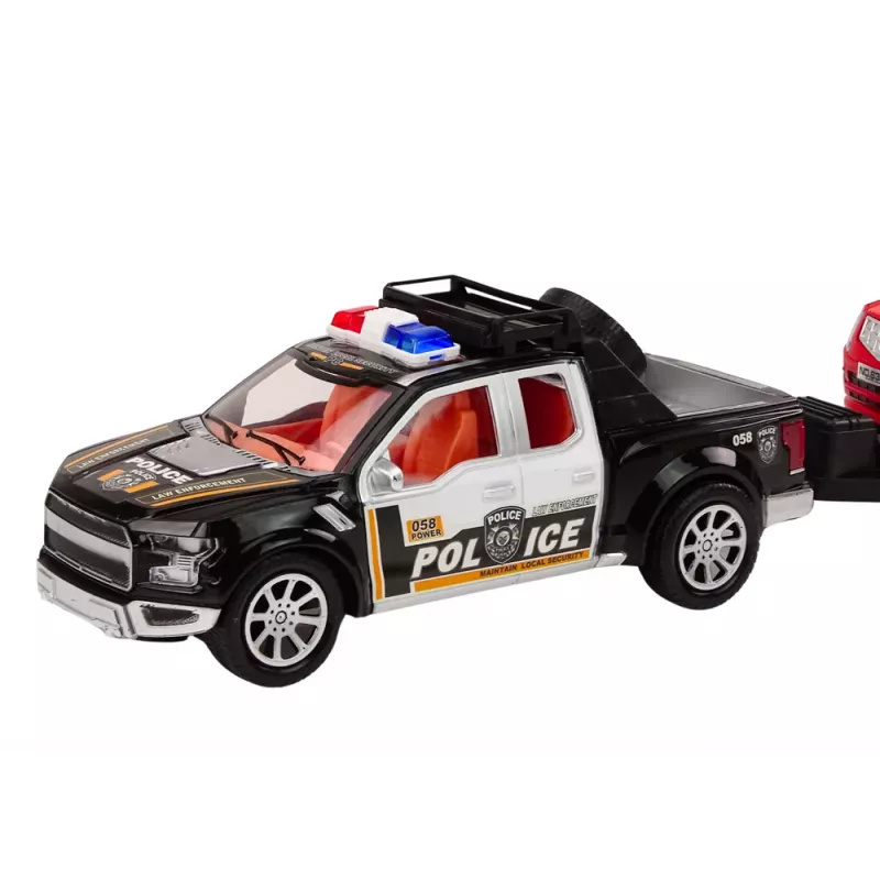 LEAN TOYS conjunto de polícia carro pickup todo-o-terreno camião reboque atrelado polícia