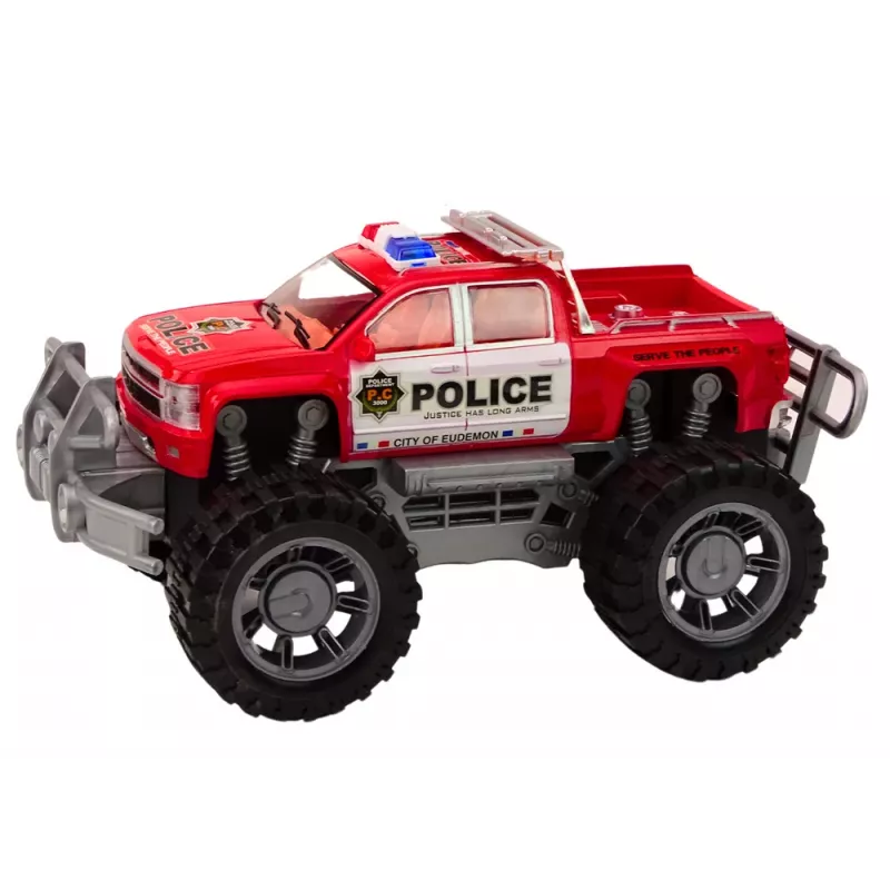 LEAN TOYS carro de polícia pickup vermelho carro de polícia todo-o-terreno