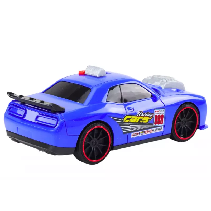 LEAN TOYS carro de corrida com luz, som e capô de abertura azul