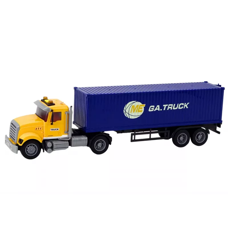 LEAN TOYS camião TIR semirreboque luzes sons tração amarelo