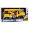 LEAN TOYS camião grua amarelo com tração por fricção efeitos de luz e som