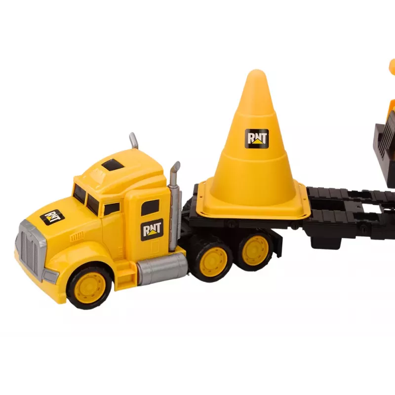 LEAN TOYS conjunto de máquinas de construção basculante escavadora bulldozer móvel amarelo