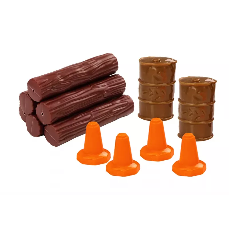 LEAN TOYS camião de madeira com atrelado 1:24 troncos de madeira sons luzes