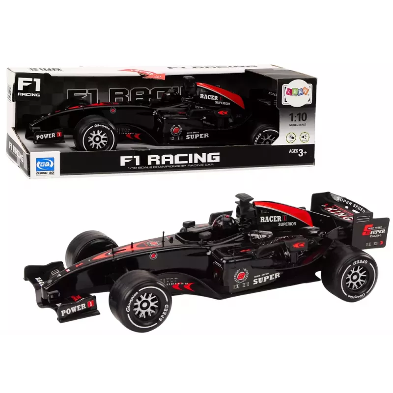 LEAN TOYS carro desportivo de corrida F1 com tração 1:10 preto sons