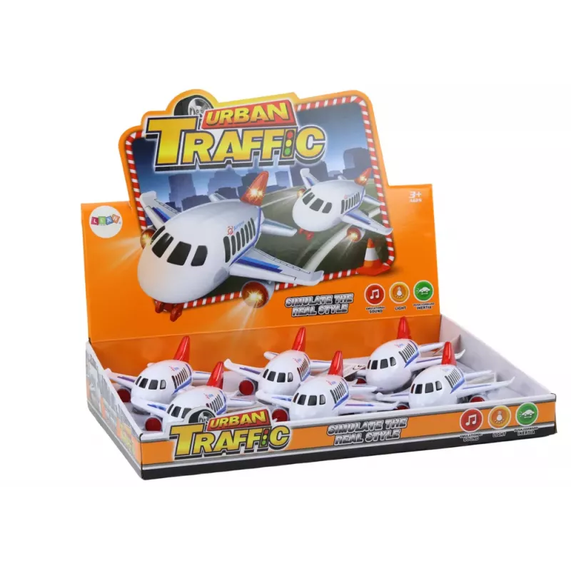 LEAN TOYS avião de passageiros com luz, som e tração - branco