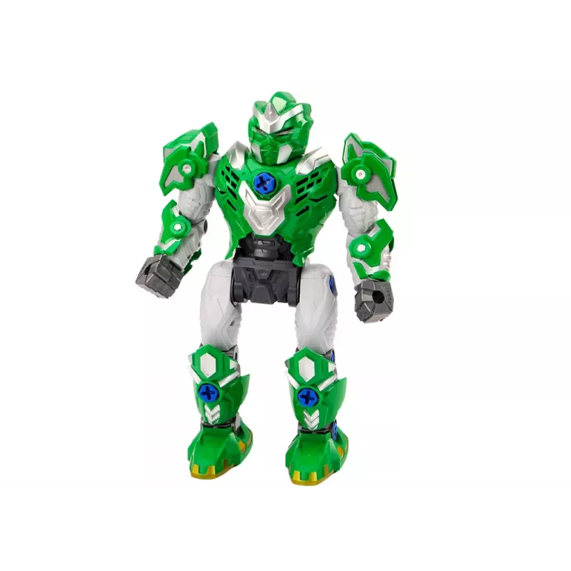 LEAN TOYS robô aparafusável com berbequim de arma, chave de fendas, luz e som, verde