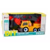 LEAN TOYS camião de desenhos animados com grua para desmontar DIY laranja