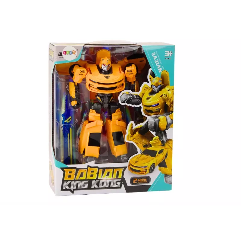 LEAN TOYS Auto-Robot 2em1 Transformação Desportivo Amarelo