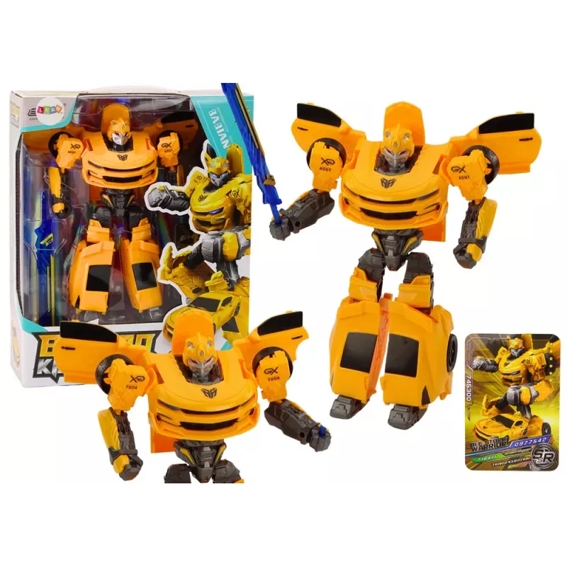 LEAN TOYS Auto-Robot 2em1 Transformação Desportivo Amarelo