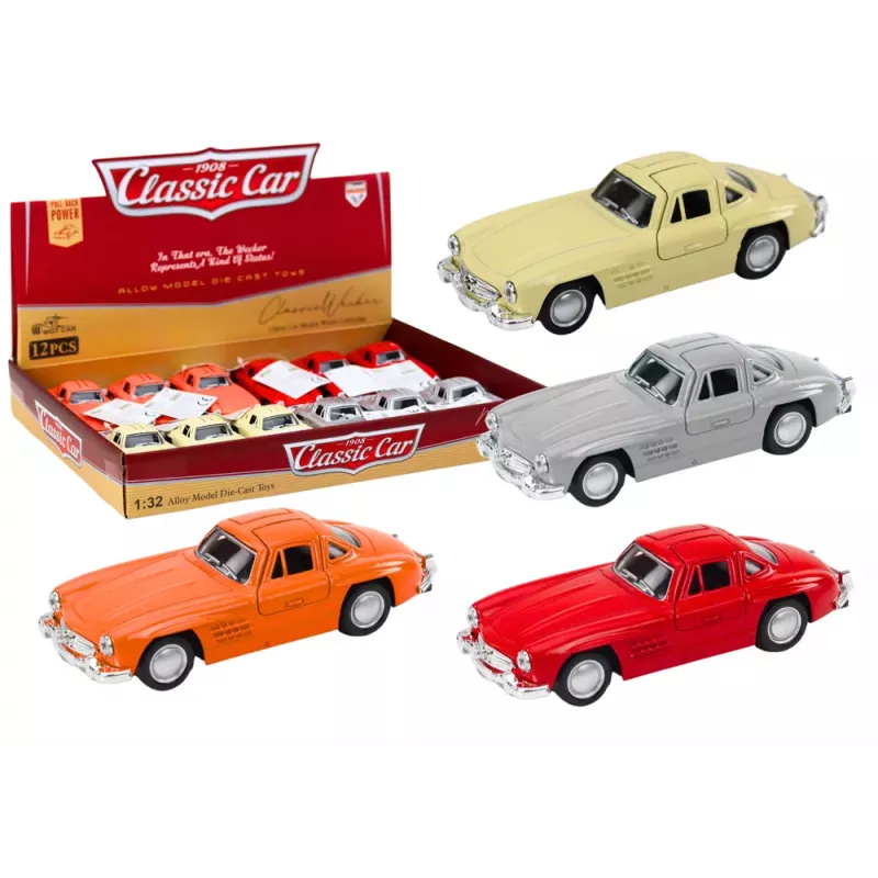 LEAN TOYS Carro Clássico 1:32 Metal Portas Abertas Acionamento