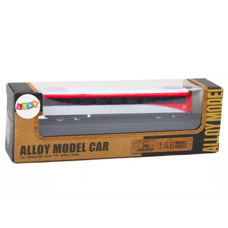 LEAN TOYS Comboio de Modelo de Colecionador Vermelho e Branco 1:48 Metal