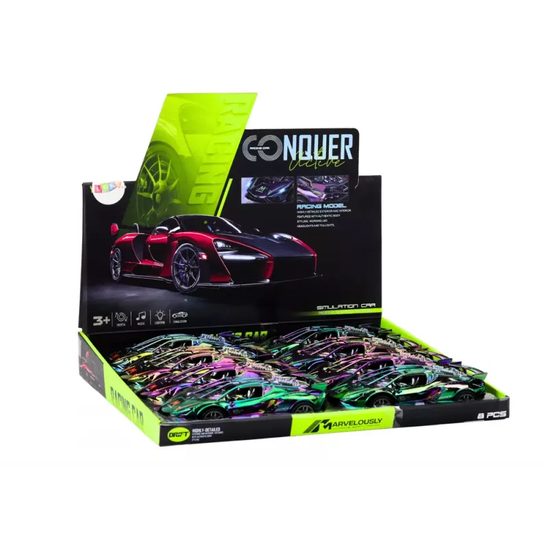 LEAN TOYS Carro Desportivo Luzes Sons Mudança de Cor Camaleão
