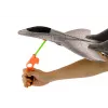 LEAN TOYS Avião de Combate de Espuma com Lançador de Fisga Cinzento