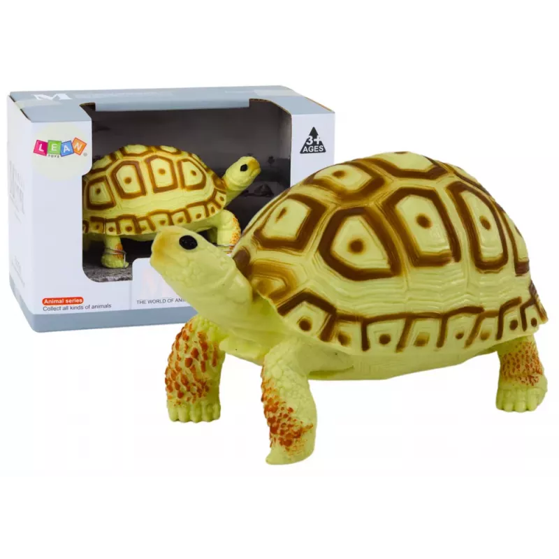 LEAN TOYS Figura de coleção tartaruga réptil amarelo-claro castanho