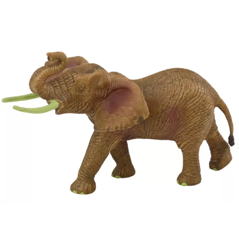 LEAN TOYS Figura de coleção elefante africano com tromba levantada safari