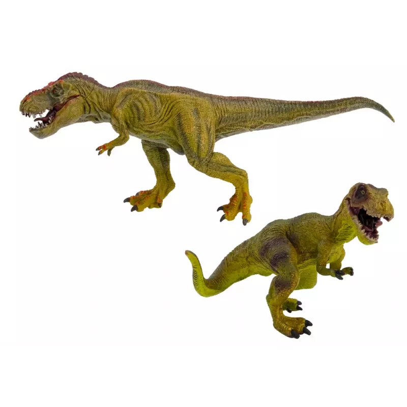 LEAN TOYS Conjunto de figuras de dinossauros tiranossauro com figura pequena realista, 2 unid.