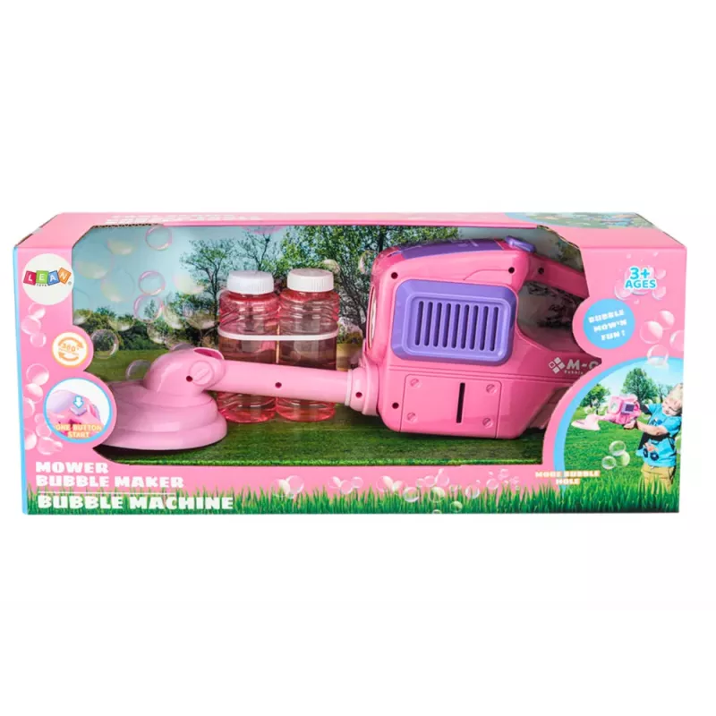LEAN TOYS Máquina de bolas de sabão corta-relva aparador duas soluções rosa