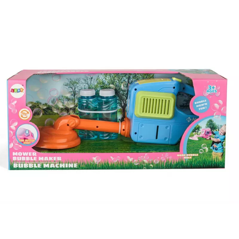 LEAN TOYS Máquina de bolas de sabão corta-relva aparador duas soluções azul