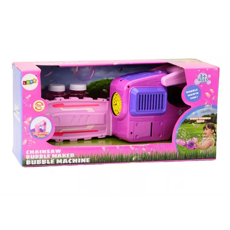 LEAN TOYS Máquina de bolas de sabão motosserra rosa