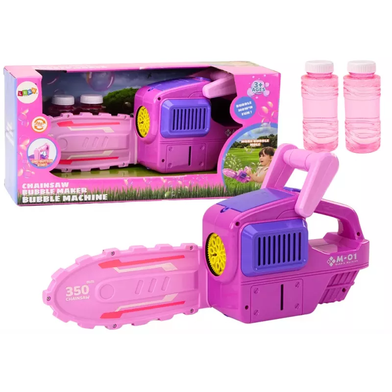 LEAN TOYS Máquina de bolas de sabão motosserra rosa