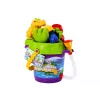 LEAN TOYS Conjunto de balde de areia com regador de duche e moldes dinossauros