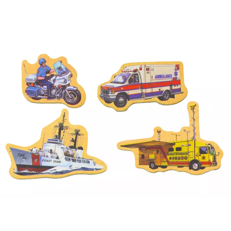 LEAN TOYS Conjunto ímãs de madeira veículos navios aviões 20 peças