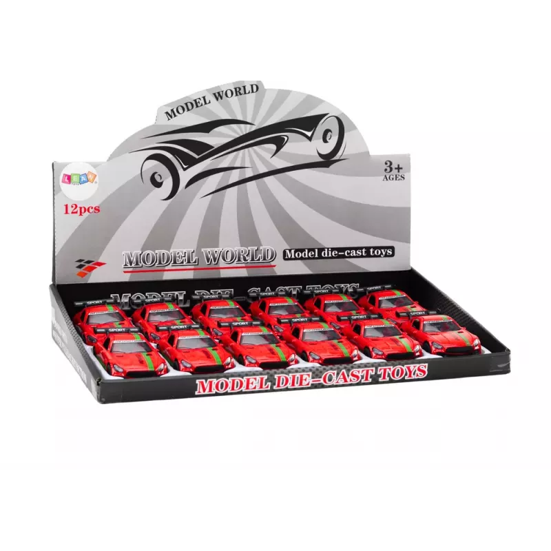 LEAN TOYS Carro desportivo 1:32 figura de ação spoiler metal vermelho sons