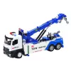 LEAN TOYS Camião com grua, dois ganchos metálicos, luzes brancas e azuis, sons