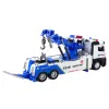 LEAN TOYS Camião com grua, dois ganchos metálicos, luzes brancas e azuis, sons