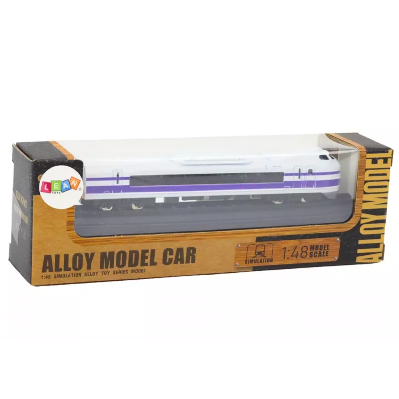 LEAN TOYS Vagão de comboio de coleção 1:48 metal branco e roxo