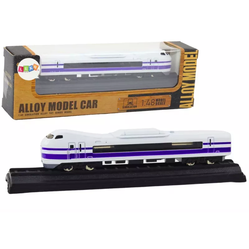 LEAN TOYS Vagão de comboio de coleção 1:48 metal branco e roxo