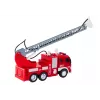LEAN TOYS Carro de bombeiros com braço 1:16 luzes sons água propulsão vermelho