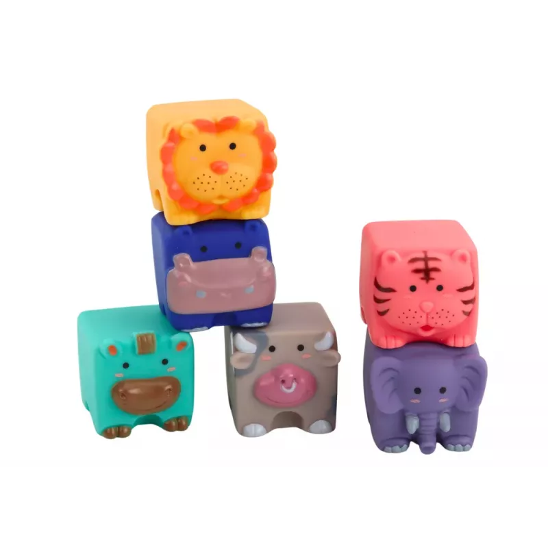 LEAN TOYS Blocos de aprendizagem macios animais números letras coloridos 12 unid.