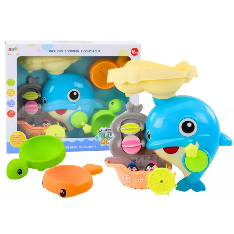 LEAN TOYS Conjunto de banho Blue Dolphin com brinquedo aquático
