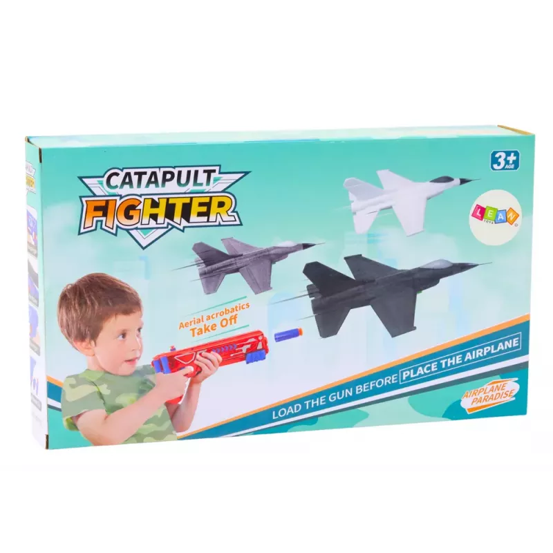 LEAN TOYS Pistola de dardos 2 em 1 com lançador de avião azul