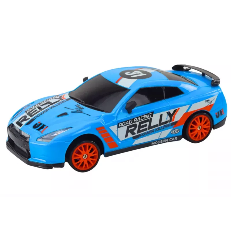 LEAN TOYS Carro desportivo R/C com controlo remoto 1:24 azul com rodas intercambiáveis