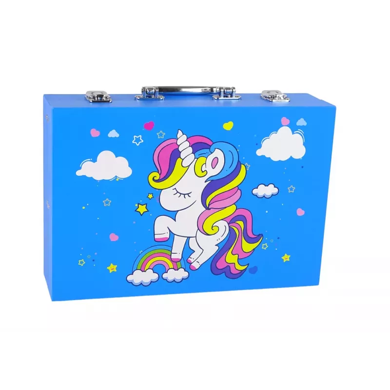 LEAN TOYS Grande conjunto de arte em mala 145 peças unicórnio