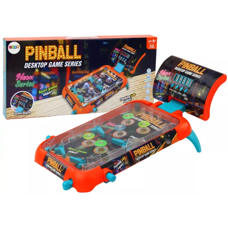 LEAN TOYS Jogo de pinball arcada com luzes LED, efeitos sonoros e visor digital