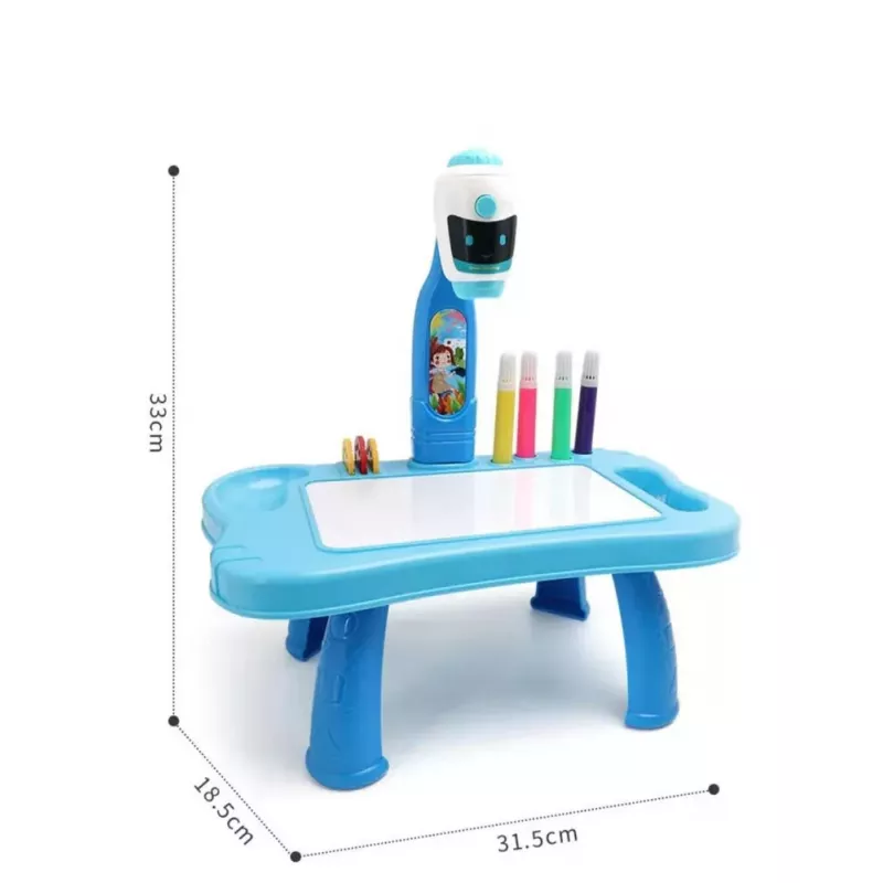 LEAN TOYS Mini projetor robô de mesa 2em1 acessório azul