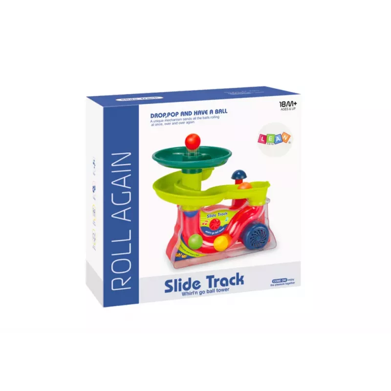 LEAN TOYS Escorrega de fonte para bolas com som e luz - brinquedo de água colorido
