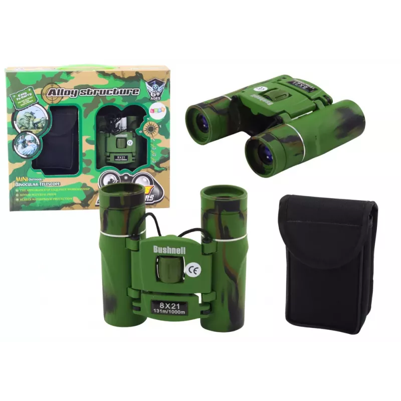 LEAN TOYS Binóculos pequenos com estojo ampliação 12x campo de visão 1000m