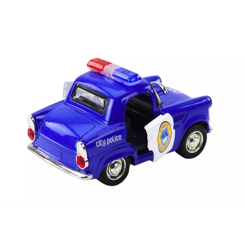 LEAN TOYS Carro de polícia clássico 1:38 com luzes e sons azul