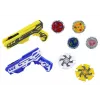 LEAN TOYS Conjunto Lançador de Arma 4 Discos Metálicos Azul Amarelo Luzes